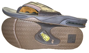 NWT Reef Fanning Leather Bottle Opener Flip Flops Size 8 Brown - Picture 1 of 10