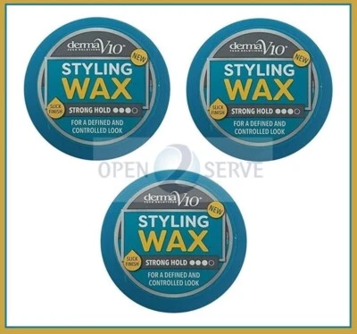 3x Derma V10 - Styling Wax | Strong Hold | For a Defined & Controlled Look- 50ml