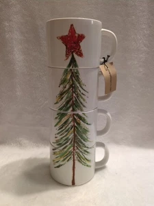 Little e Studio stapelbare Weihnachtstassen Weihnachtsbaum Merry, Happy, Joy, Noel - Bild 1 von 5