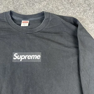 Supreme Box Logo Men’s Large Black 100% Cotton T Shirt Long Sleeve Pullover - Picture 1 of 7