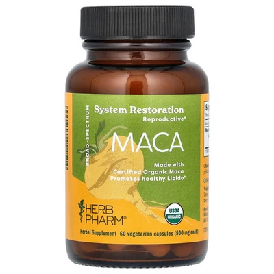 Herb Pharm Maca 500 mg 60 cápsulas vegetales sin gluten, orgánica Foto 1 de 3
