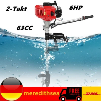 6HP 2-Takt 45CC Boot Außenbordmotor Bootsmotor mit Außenbordmotor-Halterung - Bild 1 von 4