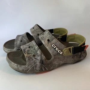 Crocs All-Terrain Sandals Men's 9 Women’s 11 Real Tree Edge Classic Camo Orange - Picture 1 of 12