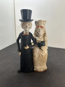 Candela yankee scheletro sposa sposo matrimonio Halloween mazzo di soldi portacandele 9 - Foto 1 di 9