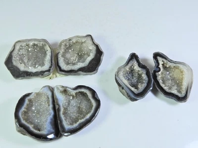 Lote de 3 pares de piedras preciosas sueltas cabujón emparejado ágata druzy rebanada teñida 310 quilates d73 Foto 1 de 4