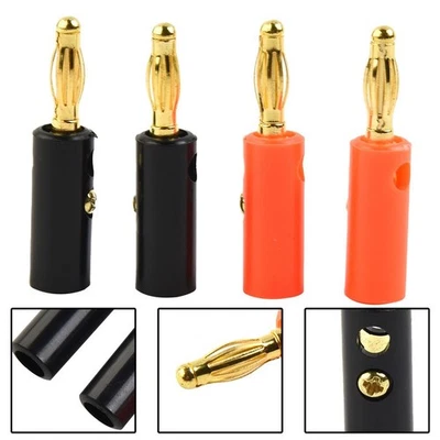 High-Quality  4mm Banana Plug-Male Connector Gold Audio Speaker Wire Cables Tool - Image 1 of 4