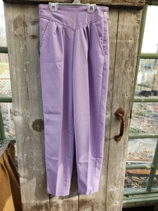 Vintage Sears Girls 14 Slim Lavender Purple Pleated Slacks Pants - Picture 1 of 4