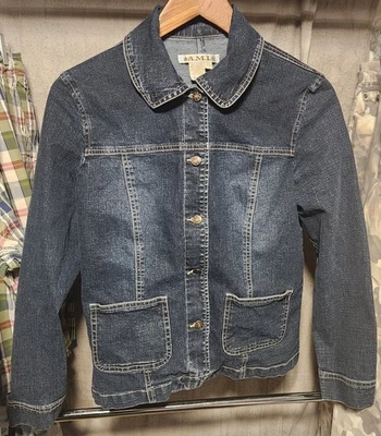 Y2K A.M.I. Chaqueta de jean con botones azul medio PS Foto 1 de 4