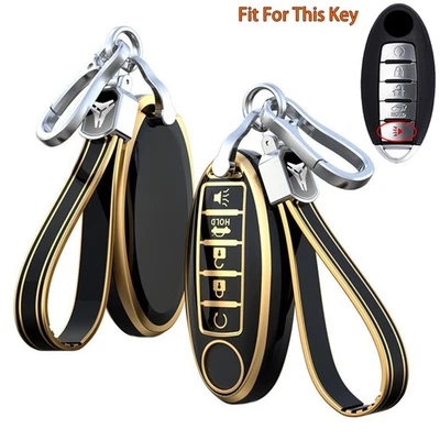 5 BTN TPU Key Fob Cover Shell Case For Infiniti Q50 Q60 QX30 Nissan Altima Rogue - Image 1 of 4