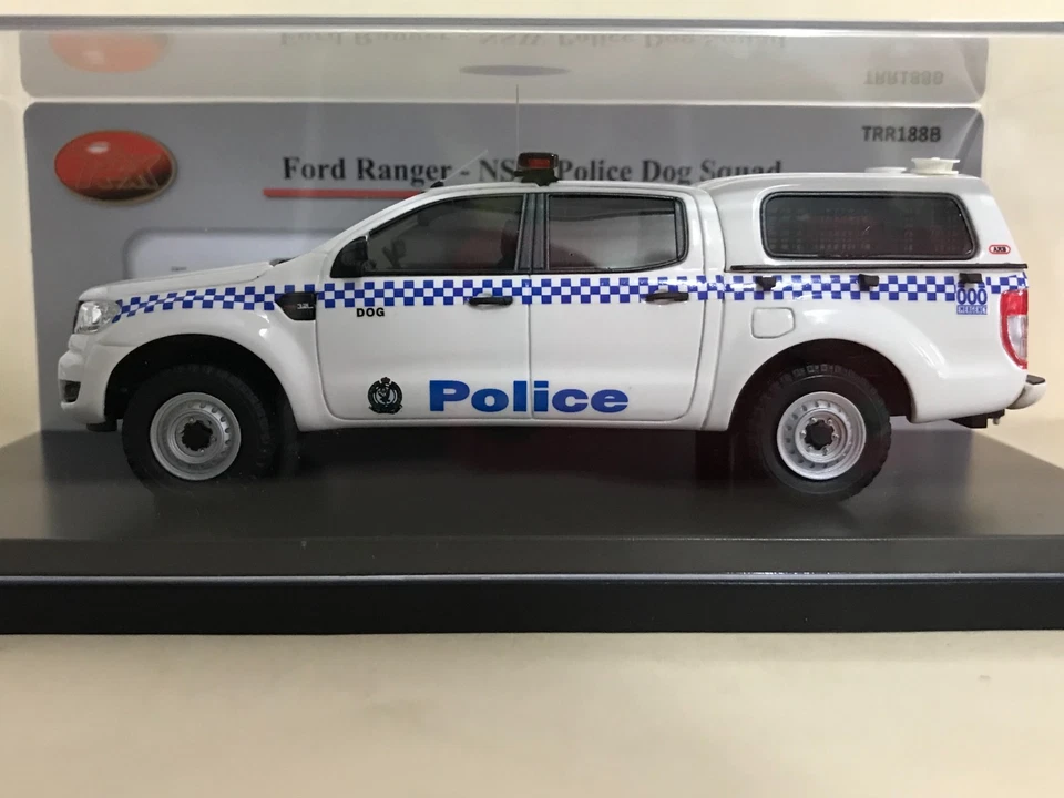 1/43  TRAX TRR188B Ford Ranger – NSW Police Dog Squad - WHITE - Image 1 of 4
