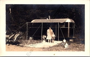 1938 RPPC Trailer Camping Family Mother, Child Kincardine, Ontario Postcard - Picture 1 of 2
