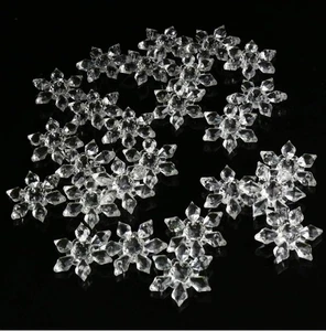 200 Pieces Acrylic Snowflake Ornaments Snowflake Table Scatters Christmas Xmas - Picture 1 of 6