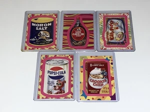 Topps Wacky Packages 2008 Flashback Pink Border Lot of 5 Moron Salt Pupsi Cola - Picture 1 of 5