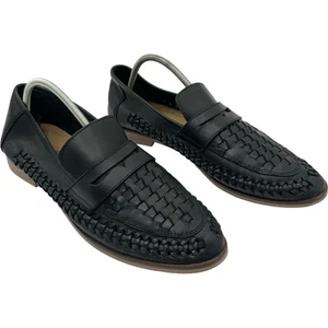 Paolo Vandini Shoreditch Black Leather Woven Loafers Size 11 UK 45 EU - Picture 1 of 19