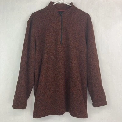 Van Heusen Flex Corte Clásico Sudadera Hombre Talla XL Rojo Negro 1/4 Zip - Imagen 1 de 4