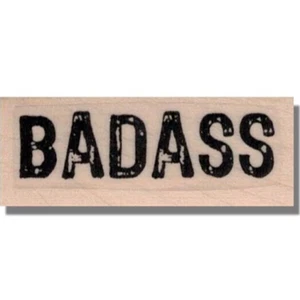 Sello de goma de madera, rudo, frase, inspirador, palabras, arte, medios, decir la vida - Imagen 1 de 4