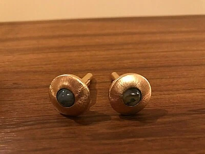 ESPECTACULARES GEMELOS SWANK VINTAGE CON INSERCIONES DE JADE Foto 1 de 3