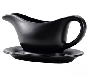 Bruntman Keramik Sauciere & Tablett - Mattschwarz 11 Unzen - Bild 1 von 6