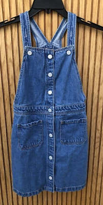 Old Navy Button Front Denim Overall Jumper Dress Girl's Large (10-12) - Image 1 of 4