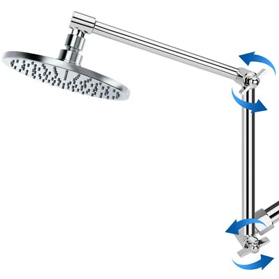 11" Solid Brass Shower Head Extension Arm with Lock Joints Adjustable Height UK