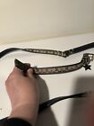 Coach Navy Blue Leather Dog Leash 50? Long With 10? Collar W/Silver Hardware.