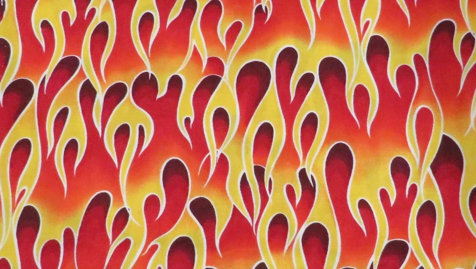 Tecido flamejante laranja e amarelo peça de 3/4 jardas # 1373 - Imagem 1 de 1