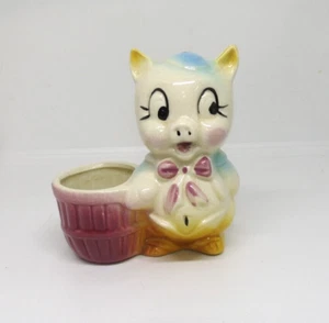 Pig With Basket Vintage Royal Copley Planter Lot 10 - Picture 1 of 7