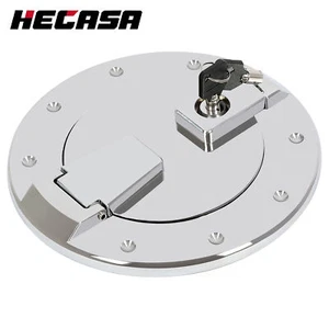 For Hummer H2 2003-09 Locking Fuel Door Gas Tank Cap Cover ALUMINUM Silvery New - Picture 1 of 24