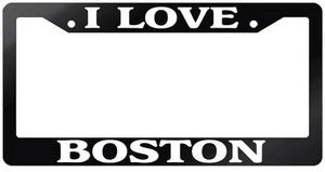 Glossy Black License Plate Frame I LOVE BOSTON Auto Accessory 1142 - Picture 1 of 1