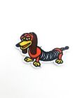 Dachshund Patch W3.3" X H2.1" Puppy Dog Embroidered Iron On Applique 3609
