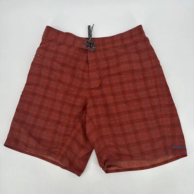 Pantalones Cortos Patagonia Para Hombres 35 Bañadores Board Shorts Naranja Quemado A Cuadros Nylon Foto 1 de 4