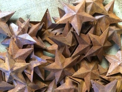 50 Dimensional Rusty Barn Stars Star 2.25 in 2 1/4" Metal Rust 57mm Craft * - Image 1 of 4