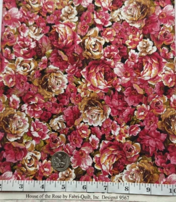 Vintage 1.75yds #9567 House Of the Rose Fabri-Quilt Cotton Sew Craft Fabric - Image 1 of 2