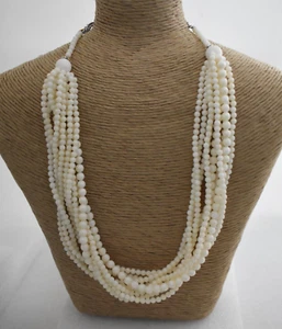 Gems En Vogue Michael Valitutti Multi Strand White Coral Bead Necklace Sterling - Picture 1 of 5