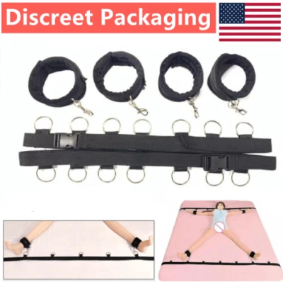 Adult Handcuffs SM Bed Game Restraint Erotic Bondage Ropes BDSM Set for Couples - Image 1 of 4