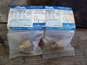 Lot Of 2 NOS Brass Rain Jet Sprinklers Shrub Head No. 12 Half Circle 1/2" Riser - Picture 1 of 5