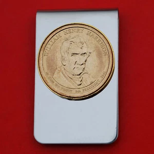 2009 Presidential Dollar BU Unc Coin Money Clip NEW - William Henry Harrison - Picture 1 of 20