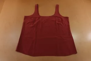 Banana Republic Womens Size XL Relaxed Fit Deep Red Essential Silk Tank Top NWT - Picture 1 of 9