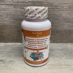 Green People Magnesium Glycinate 120 Capsules,Exp. 06/2025 Memory Cognitive - Picture 1 of 3