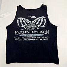 Vintage Harley-Davidson Shirt Tampa Panama FL Locations Sleeveless Medium Mens