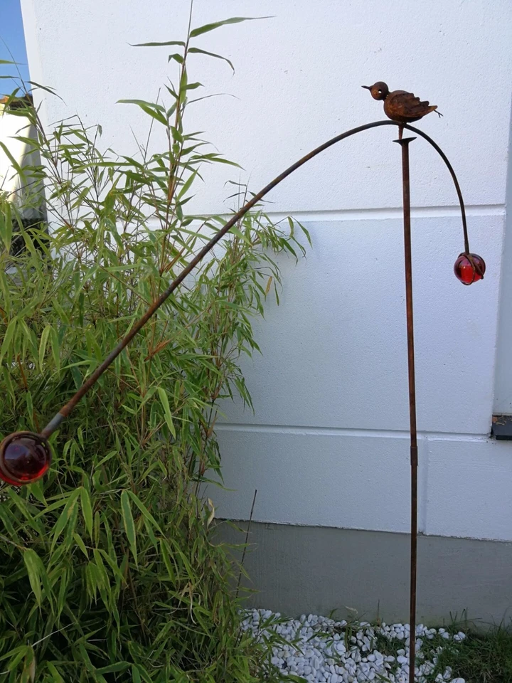 Gartenstecker Rost Beetstecker Garten Glaskugel Glasdeko H150*100cm Metall - Bild 1 von 4