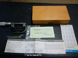 Mitutoyo Disc/Flange Micrometer 123-125A Box  Case  and Original Paperwork - Picture 1 of 6