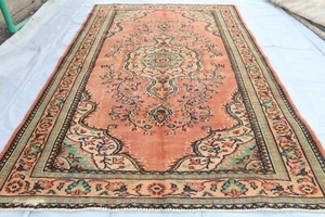 5'8x8'10 ft Antique Low Pile Heriz Rug, Turkmen Hand made Natural dye Office Rug - Picture 1 of 15