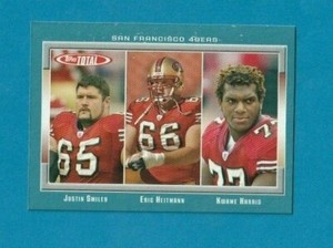 2006 Topps Total BLUE PARALLEL # 232 Smiley / Heitmann / Harris S.F. 49ers