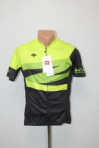 Santic Cycling Jersey Shirt Bike Cycle Black Green Adults Mens Full Zip Size L - Picture 1 of 12