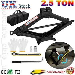 ✅2.5T Scissor Jack + Extendable Wheel Wrench Brace Socket Car Van Tire Hand Tool - Picture 1 of 12