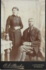 Victorian Cabinet Card, Couple, Man with Book, A E Stanley, Lansdown, Stroud