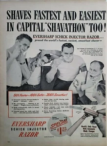 Anuncio estampado de navajas Schick Eversharp 1946 decoración de pared efímera afeitado capital - Imagen 1 de 1