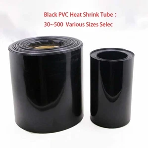 Black Battery Wrap 30~500 Heat Shrink Tube PVC Sleeves Various Sizes Selec - Picture 1 of 4