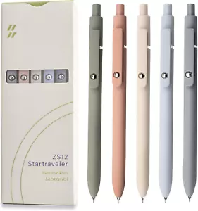 Elegant Morandi Gel Pen Set – Smooth Writing 0.5mm Black Ink (5 Pcs) - Picture 1 of 11
